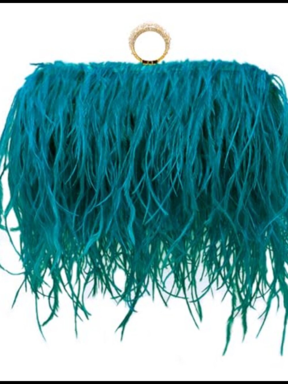 Ostrich Feather Clutch Purse Crossbody Evening Bag